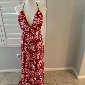 Red halter dress new with tags Fflmyuhulu  size small